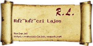 Rákóczi Lajos névjegykártya